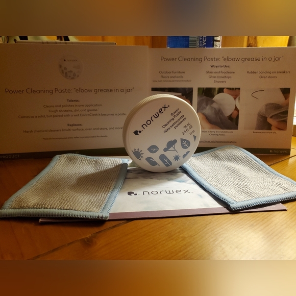Norwex power cleaning paste and 2 mini enviro cloths - Picture 2 of 3